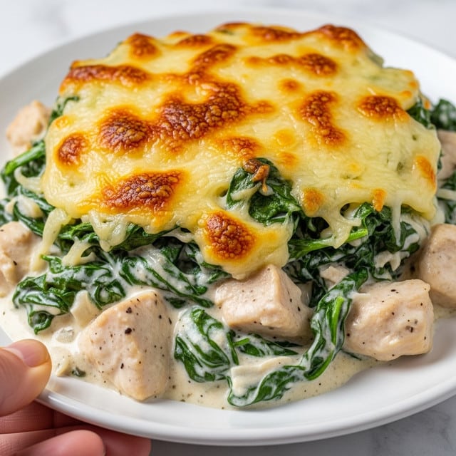 Creamy Chicken and Spinach Casserole with Cheese Recipe