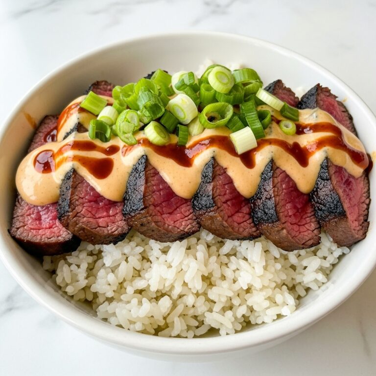 Korean BBQ Steak Rice Bowls with Spicy Cream Sauce Recipe