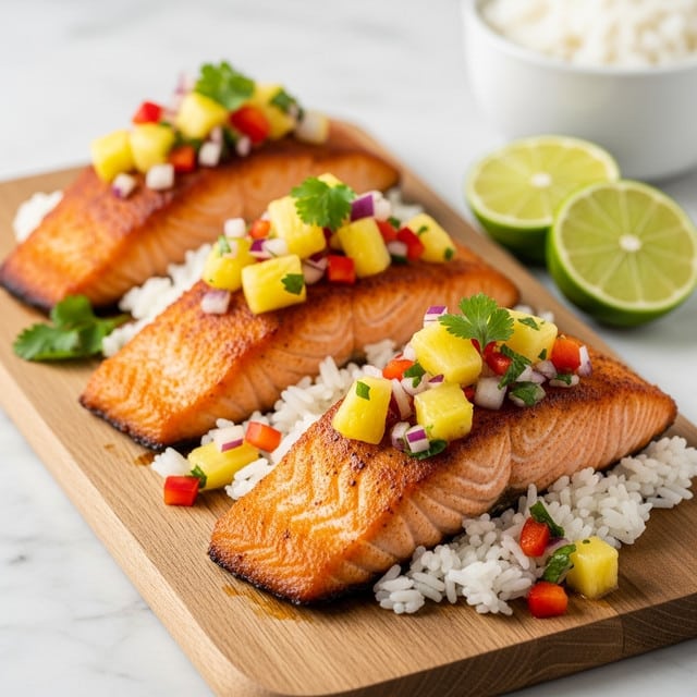 Coconut Crusted Salmon with Vibrant Pineapple Salsa Recipe