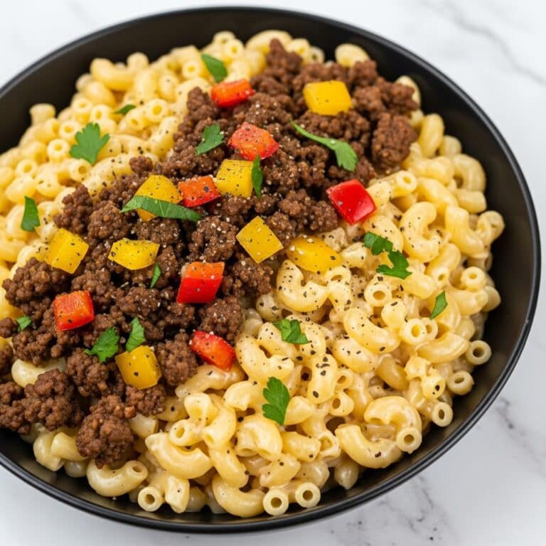 High-Protein Creamy Philly Cheesesteak Mac & Cheese Bliss Recipe