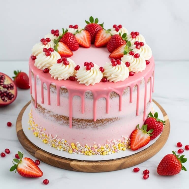 Strawberry Champagne Cake with Strawberry Buttercream Frosting Recipe