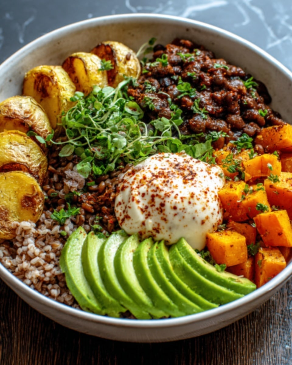 The image shows a close-up of a white plate filled with a bed of white rice topped with a rich, glossy stir-fried dish. The main layer is dark brown, crispy pieces of meat coated in a thick sauce. Bright red and green chili peppers and sliced green onions are scattered on top, adding pops of color. Small sesame seeds and fresh green cilantro leaves are sprinkled over the dish, giving it a fresh and textured look. The plate is set against a white marbled surface. Photo taken with an iphone --ar 4:5 --v 7