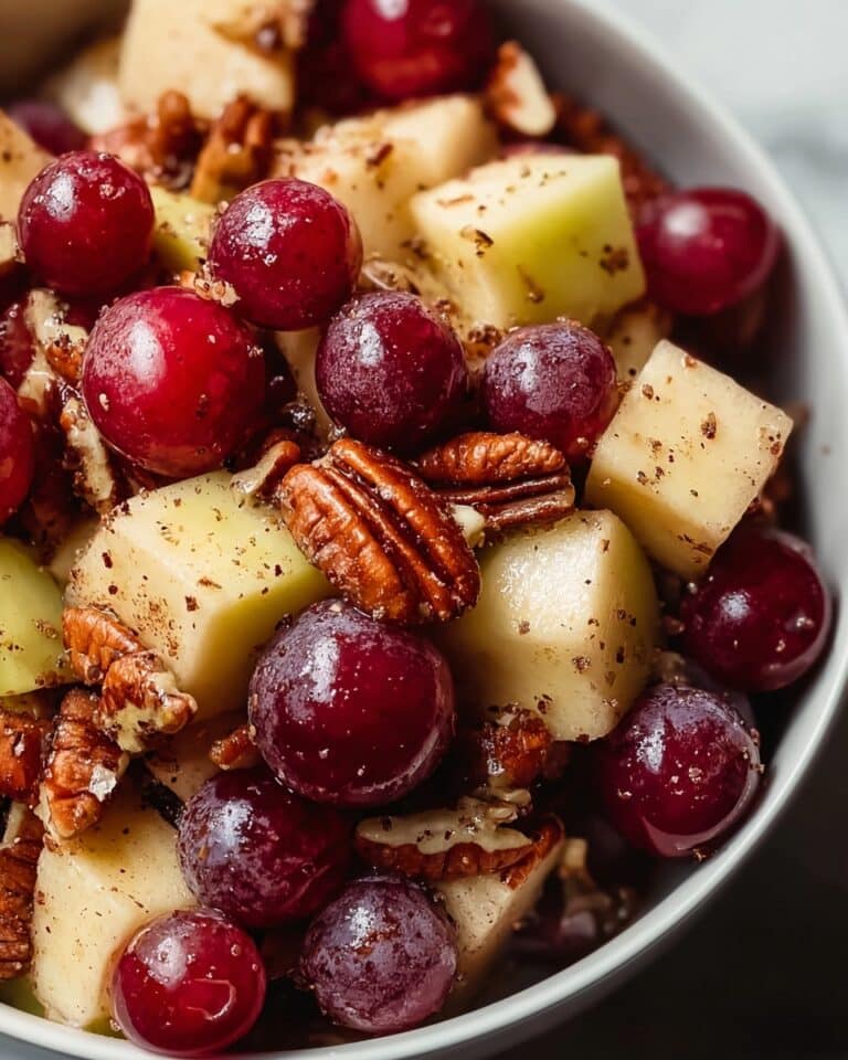 Apple Grape Salad with Honey Cinnamon Dressing and Toasted Nuts Recipe