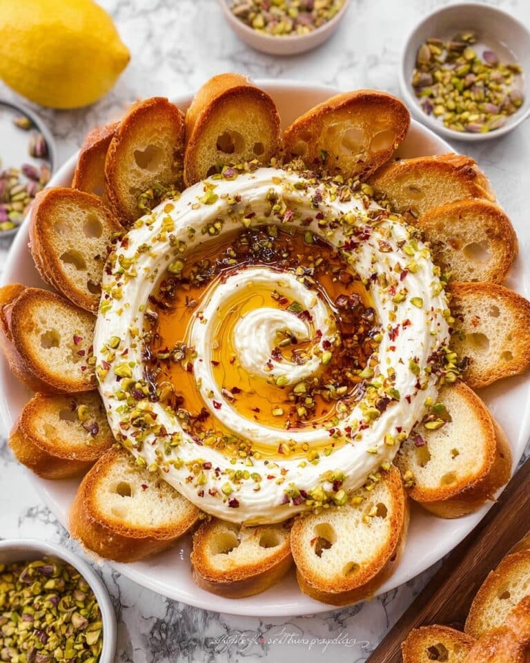 Whipped Feta and Honey with Pistachios and Toasted Baguette Recipe