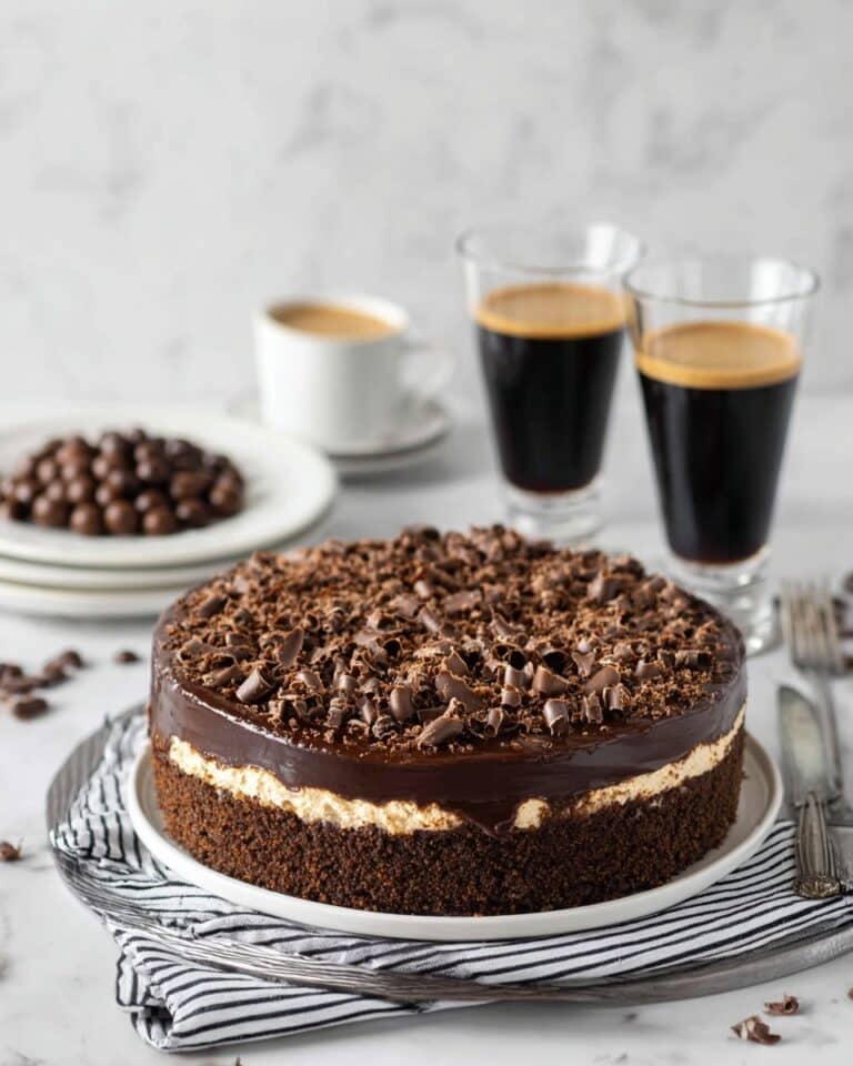 Coffee Cheesecake with Oreo Crust and Chocolate Ganache Recipe