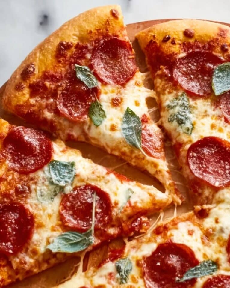 Pepperoni Ricotta Pizza with Hot Honey and Basil Recipe