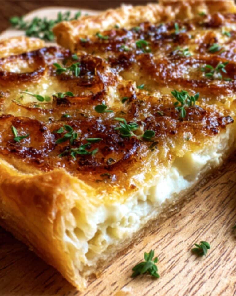 Golden Caramelized Onion & Gruyère Puff Pastry Tart Recipe