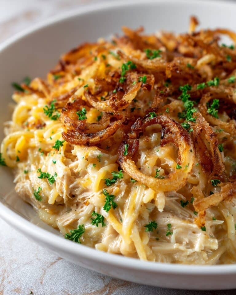 French Onion Chicken Orzo Casserole Recipe
