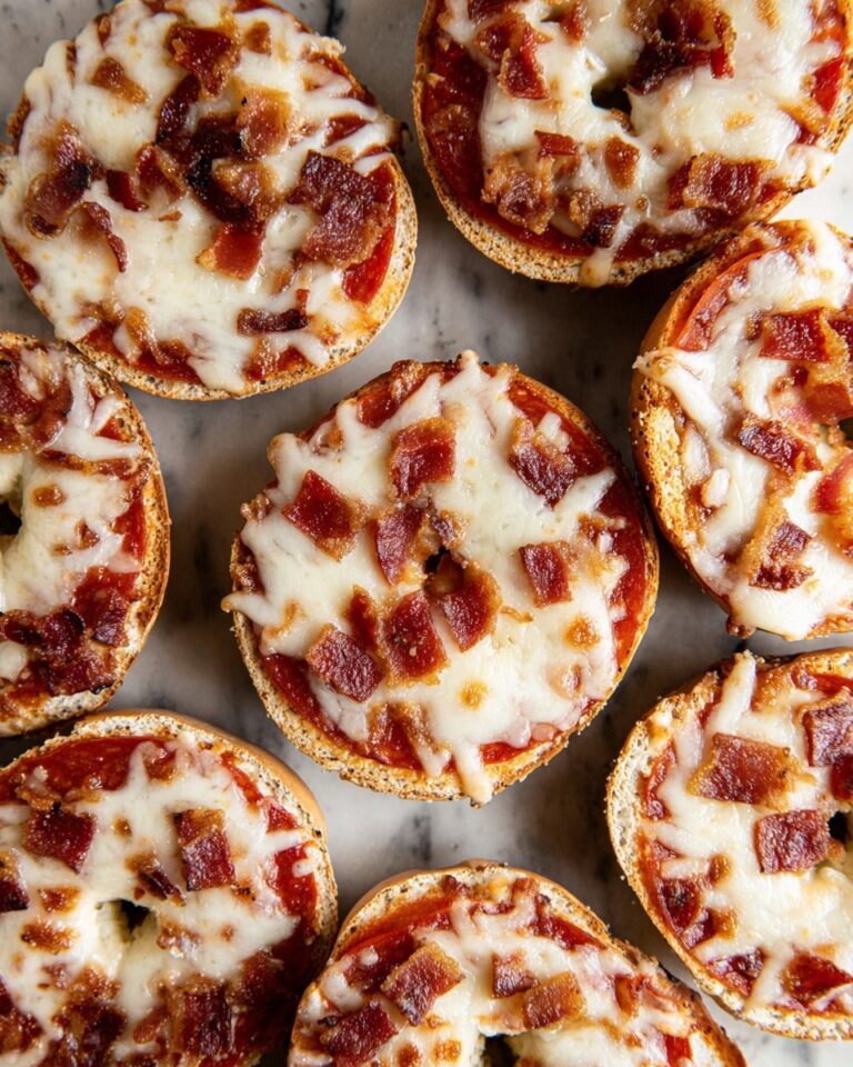 Homemade Pizza Bagels with Pepperoni and Pancetta Recipe