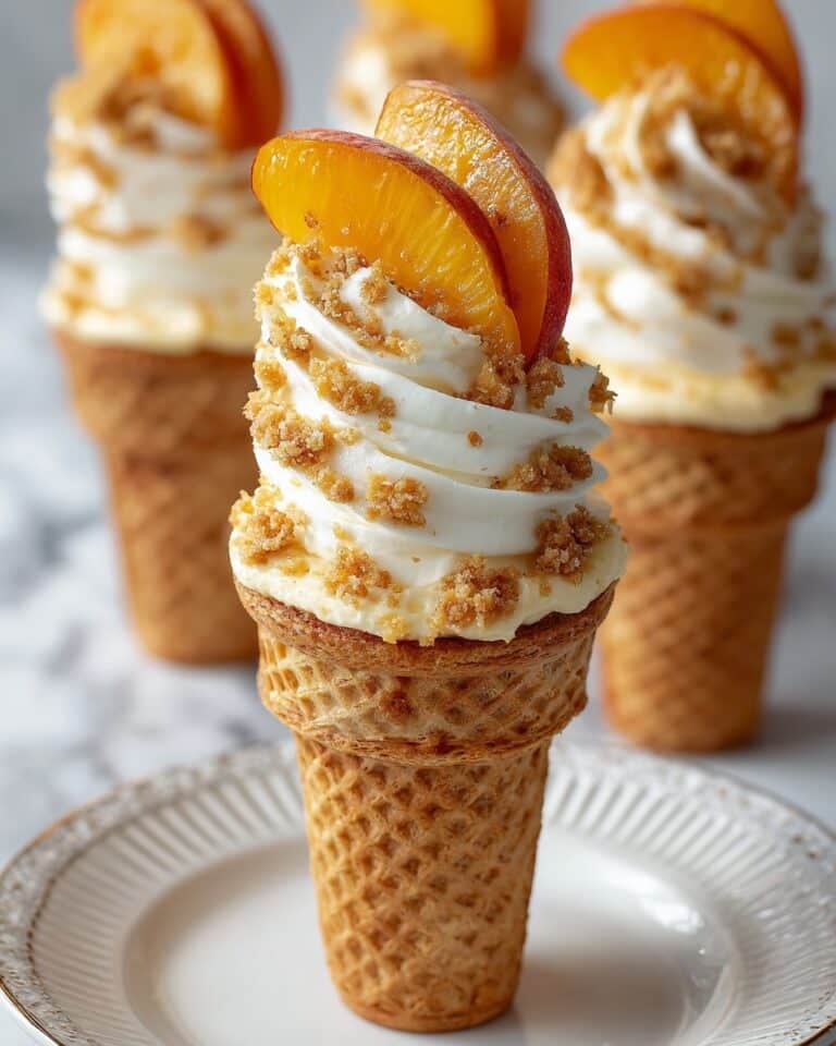 Peach Cobbler Cheesecake Cones Recipe