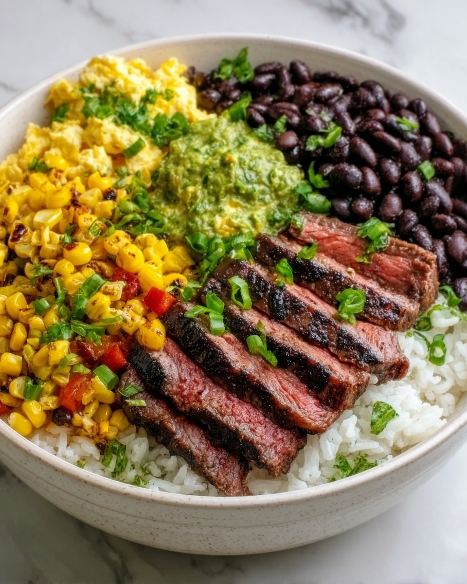 A close-up view of a white bowl filled with layers starting from the bottom with white rice, topped with bright green chopped scallions scattered over the rice. Above that are pieces of grilled chicken with a caramelized, golden-brown surface placed in the center, drizzled with a creamy, light orange sauce. Along one edge of the bowl are neatly sliced cucumber pieces showing shiny green skin and pale green inside. On the opposite side, shredded orange carrots add color and texture. The bowl sits on a white marbled surface. Photo taken with an iphone --ar 4:5 --v 7