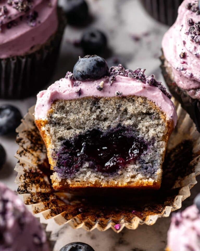 Triple Blueberry Cupcakes with Blueberry Filling Recipe