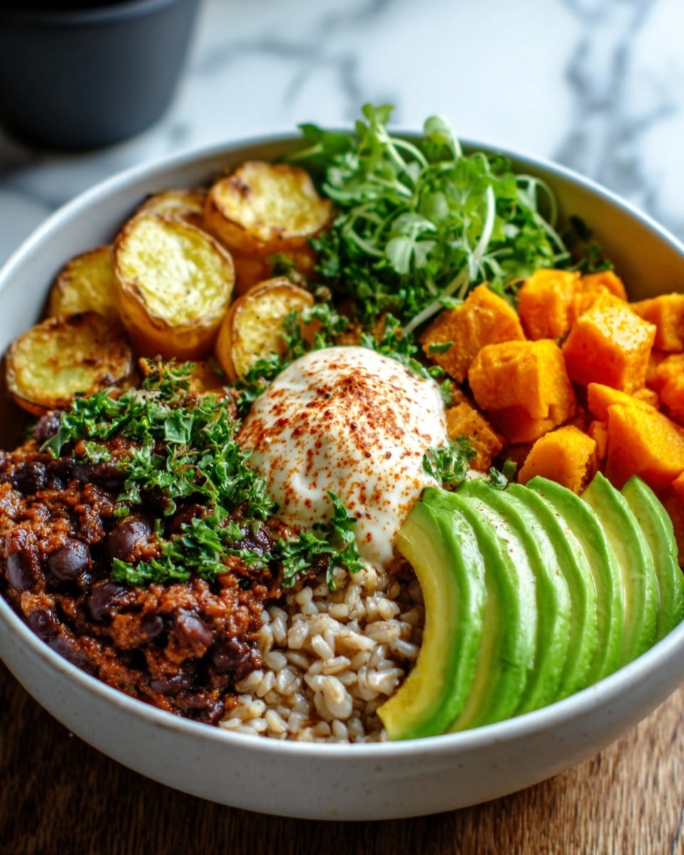 A close-up of a white bowl filled with steamed white rice at the bottom layer, topped with a thick layer of glossy, dark brown beef stir-fry mixed with bright green sliced jalapeños and red chili peppers. The dish is sprinkled with white sesame seeds and fresh green cilantro leaves, adding texture and color contrast. The beef pieces appear tender and coated in a shiny sauce, with the vibrant vegetables scattered evenly across the top. The background shows a white marbled surface. photo taken with an iphone --ar 4:5 --v 7