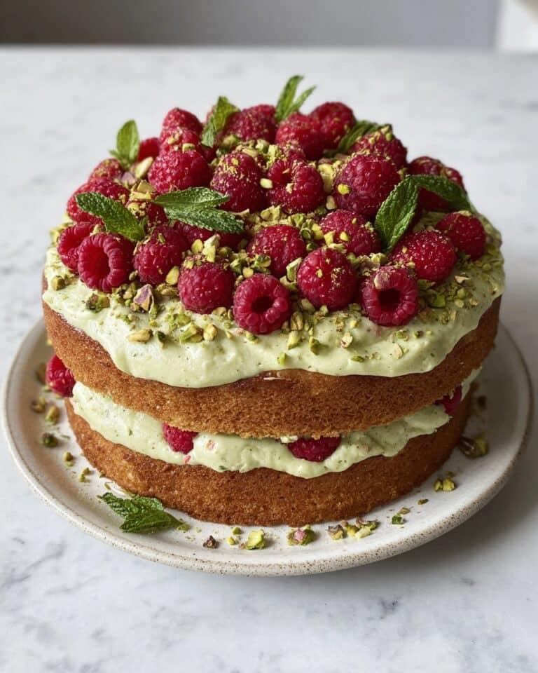 Raspberry and Pistachio Layered Cake Recipe