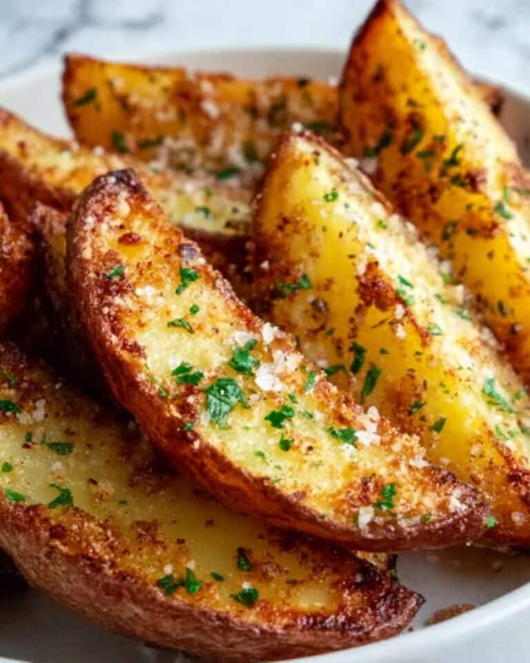 Garlic Parmesan Baked Potato Wedges Recipe