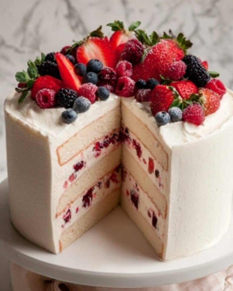 Chantilly Cake with Fresh Berries and Mascarpone Frosting Recipe