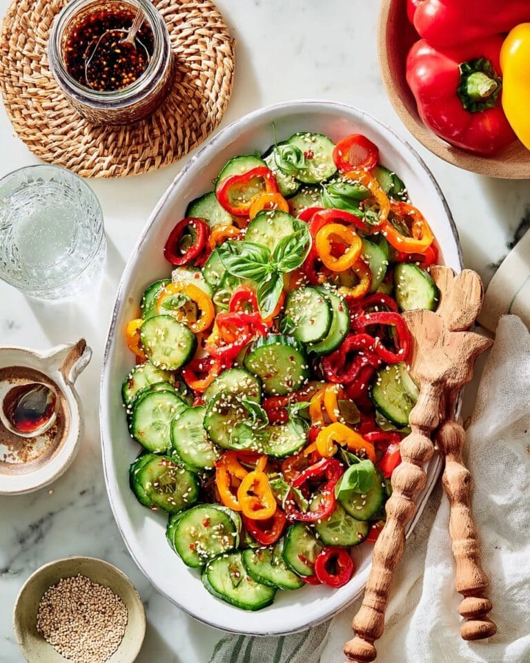 Viral TikTok Cucumber & Bell Pepper Salad Recipe