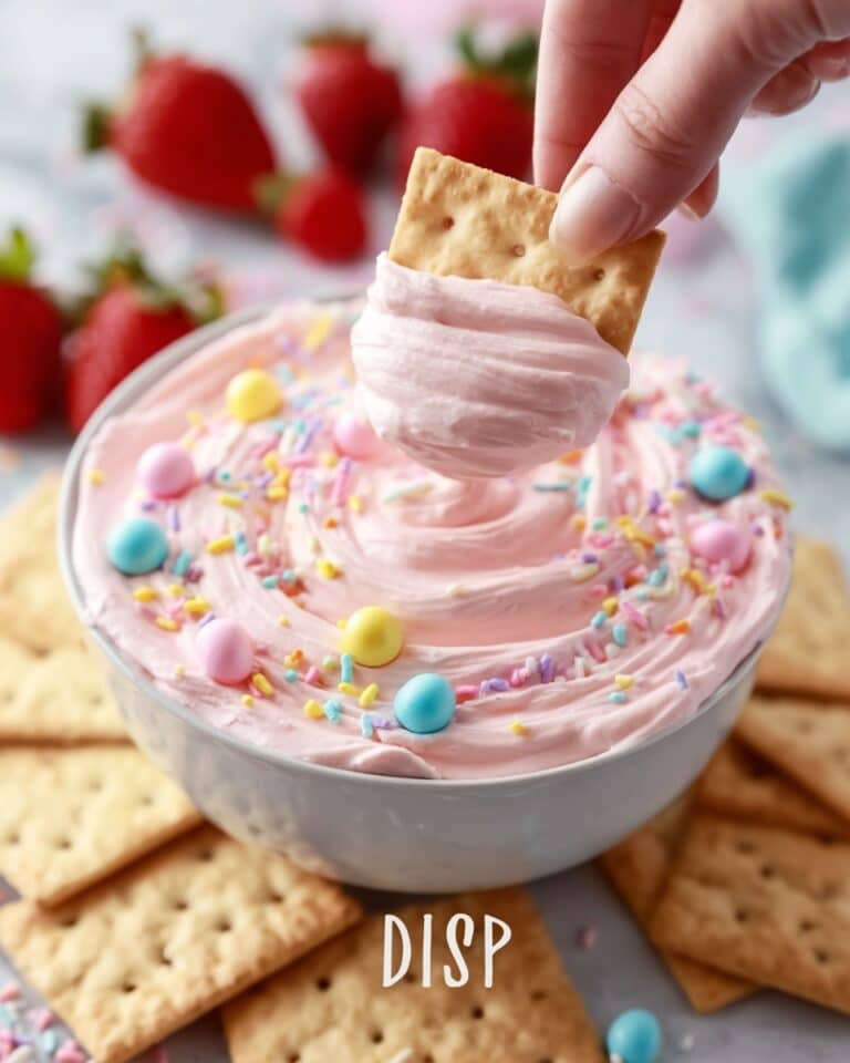 Easter Pink Cream Cheese Dip with Sprinkles and Marshmallow Fluff Recipe
